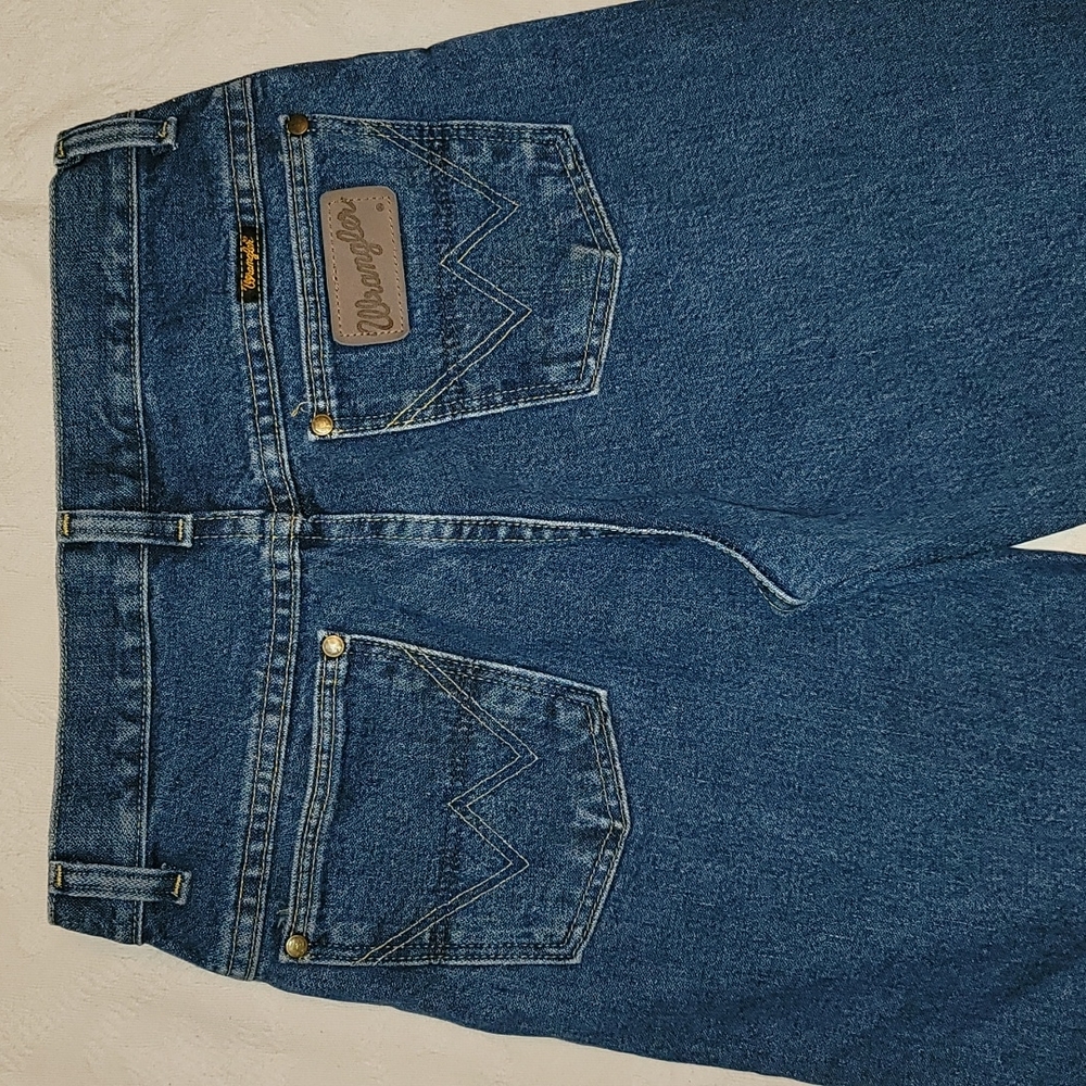 Wrangler pants jeans dark demin fade straight leg cotton pants sz 27 x 31 - Picture 7 of 8